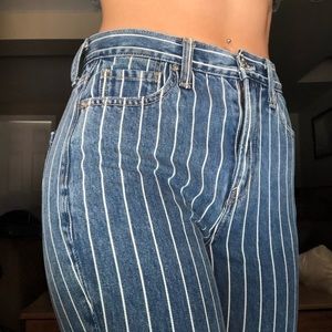 striped boyfriend jeans